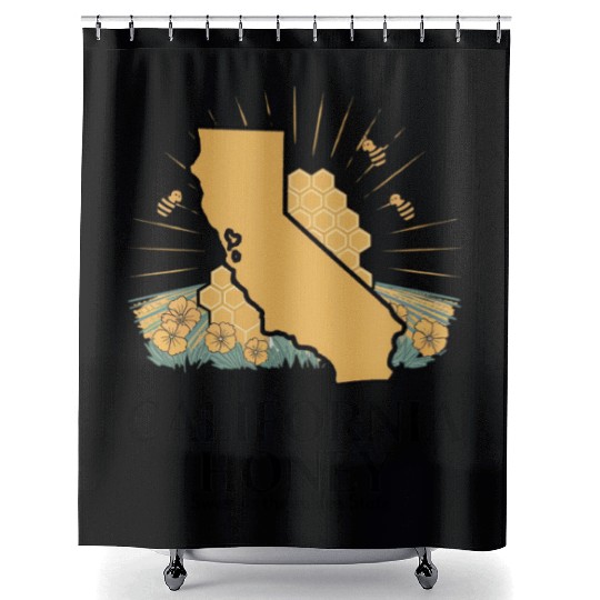 California honey sweet as the golden state Shower Curtains