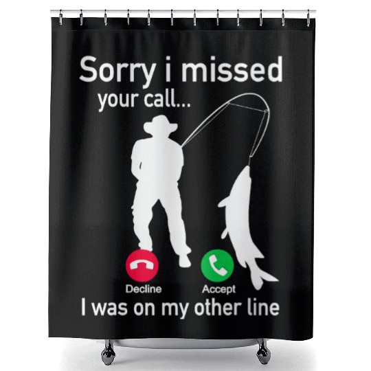 Fishing Phone Call With Fishing Line Shower Curtains