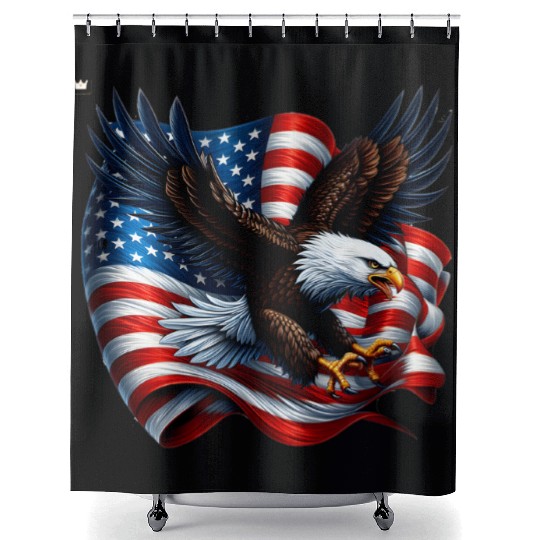 ROYAL DESIGN|| FLAGE OF AMERICA||Shower Curtains, Shower Curtains