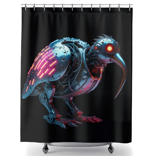 Kiwi Bird Constructed Shower Curtains