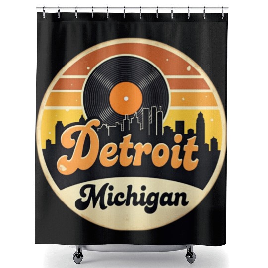Detroit Souvenir and Travel Gift Idea Shower Curtains
