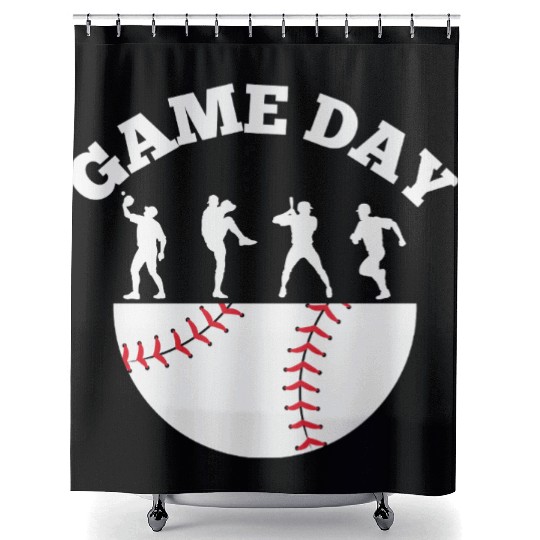 Game Day Baseball Fan Shower Curtains