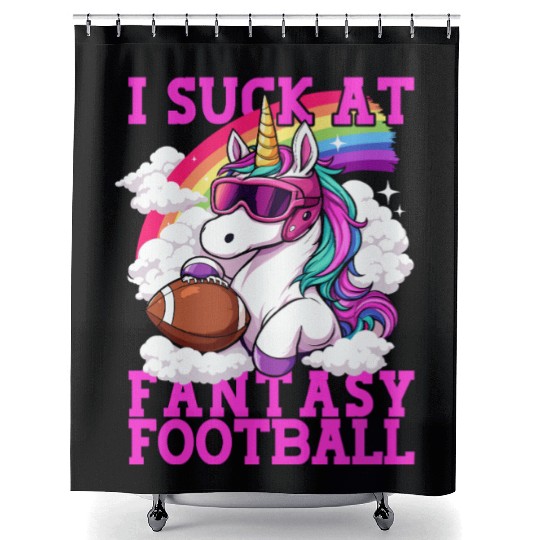 Fantasy Football Loser Unicorn I Suck At Fantasy Shower Curtains