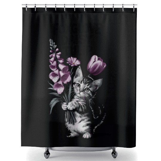 Subtle Floral Anti Trump Flowers Foxglove Daisy Shower Curtains