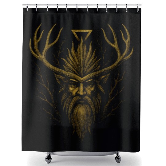 Leshy | Earth Element Forest Guardian Shower Curtains