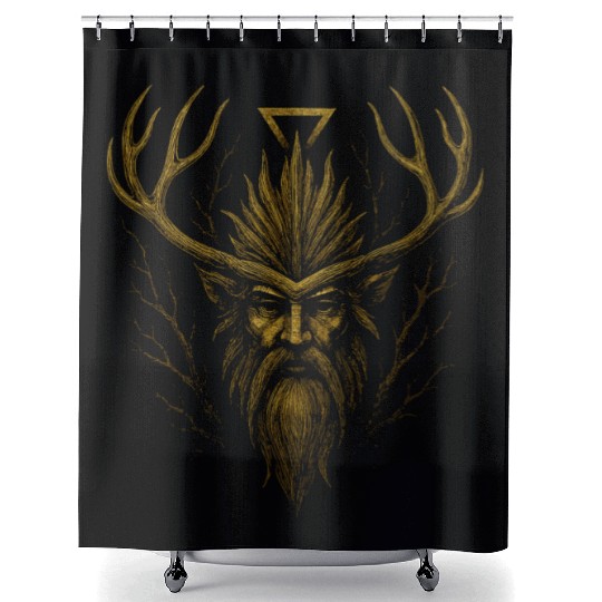 Leshy | Earth Element Forest Guardian Shower Curtains