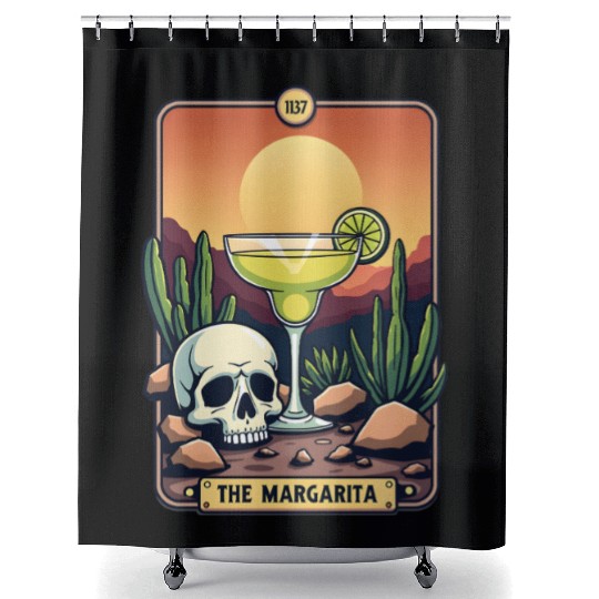 Mexican Cinco De Mayo The Margarita Tarot Card Shower Curtains