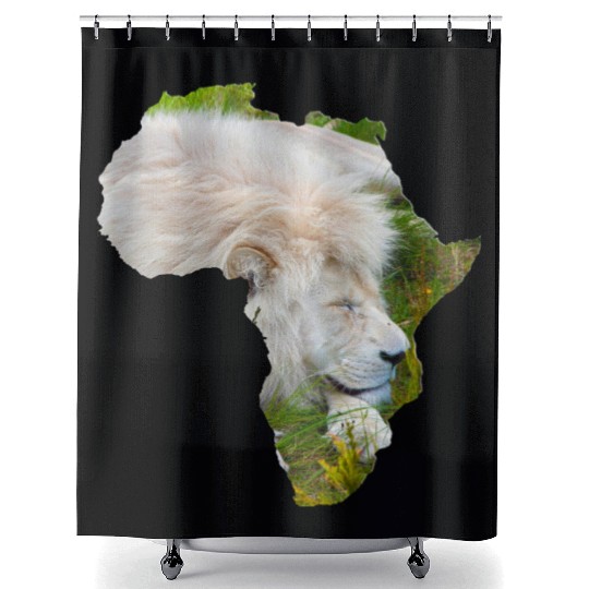South African White Lion Shower Curtains