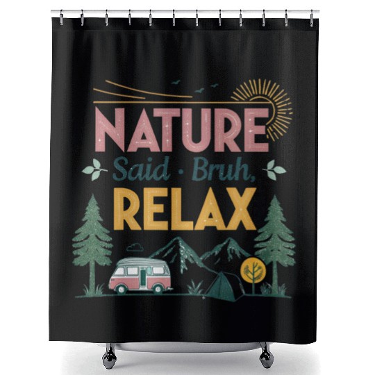 natur sad bruh relax Shower Curtains