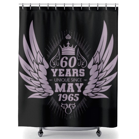 60th birthday angel wings unique since May 1965 Shower Curtains
