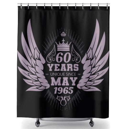 60th birthday angel wings unique since May 1965 Shower Curtains