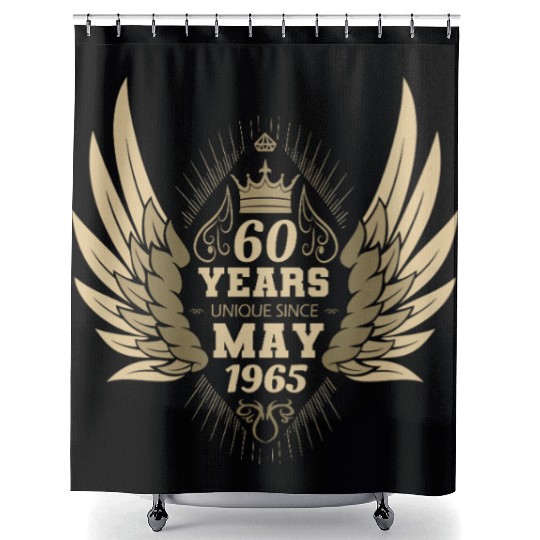 60th birthday angel wings unique since May 1965 Shower Curtains