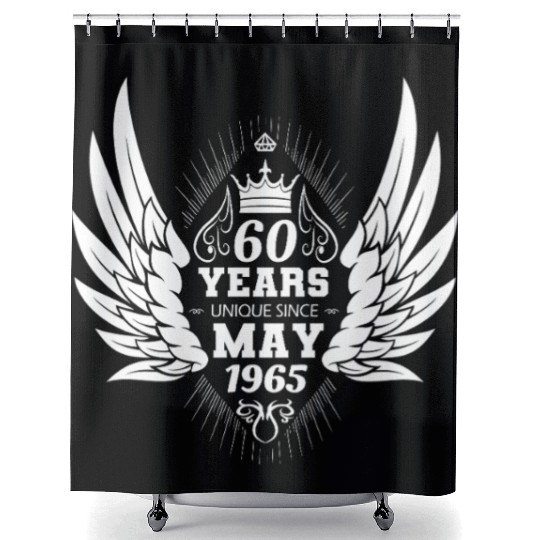 60th birthday angel wings unique since May 1965 Shower Curtains