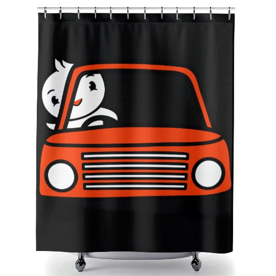 Duck Car Driver Fast Vehicle Greeting Waving Cute Shower Curtains