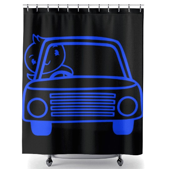 Duck Car Driver Fast Vehicle Greeting Waving Cute Shower Curtains