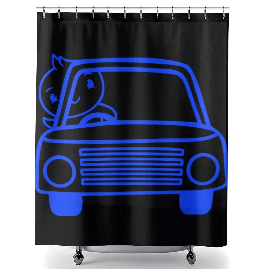 Duck Car Driver Fast Vehicle Greeting Waving Cute Shower Curtains