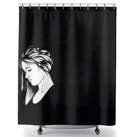 sad girl Shower Curtains