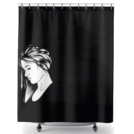 sad girl Shower Curtains