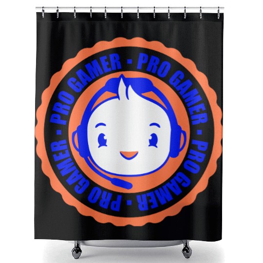 Duck Pro Gamer Logo Gaming Headset Console Game Shower Curtains
