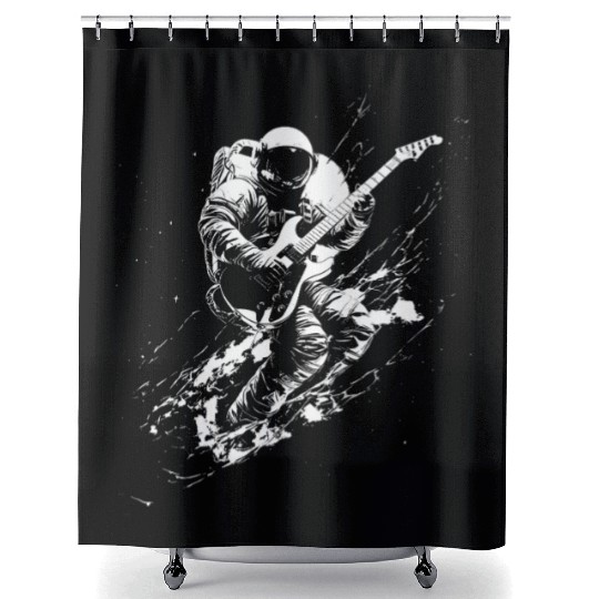 Deep Space Astro Rocker - Astronaut playing Shower Curtains
