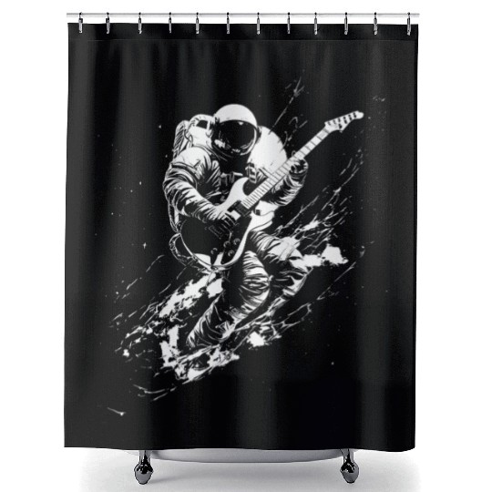 Deep Space Astro Rocker - Astronaut playing Shower Curtains