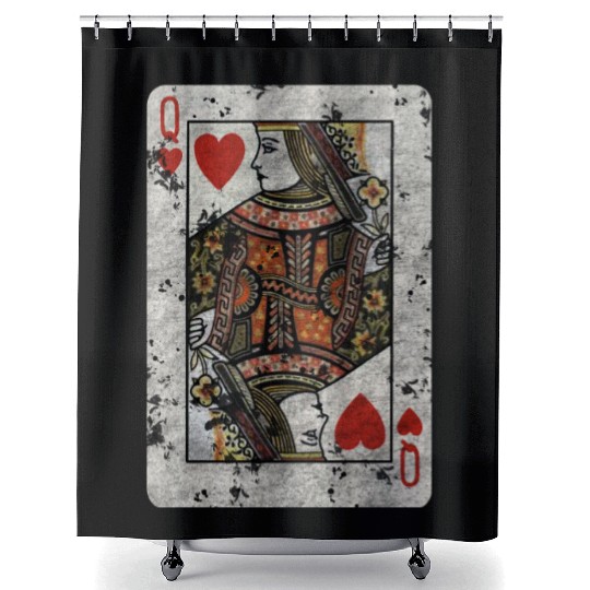 Queen of Hearts playing card Shower Curtains