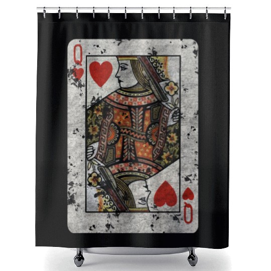 Queen of Hearts playing card Shower Curtains