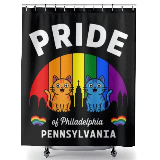 Pride of Philadelphia City Pennsylvania USA Rainbo Shower Curtains