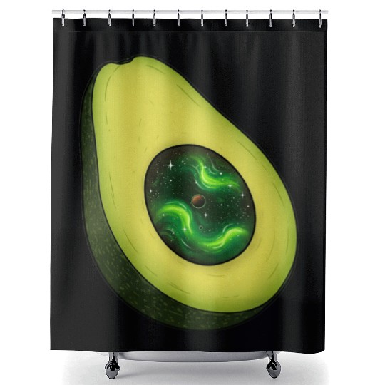 Galaxy Avocado Core Shower Curtains