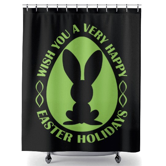 WISH YOU A VERY HAPPY EASTER HOLIDAYS Shower Curtains