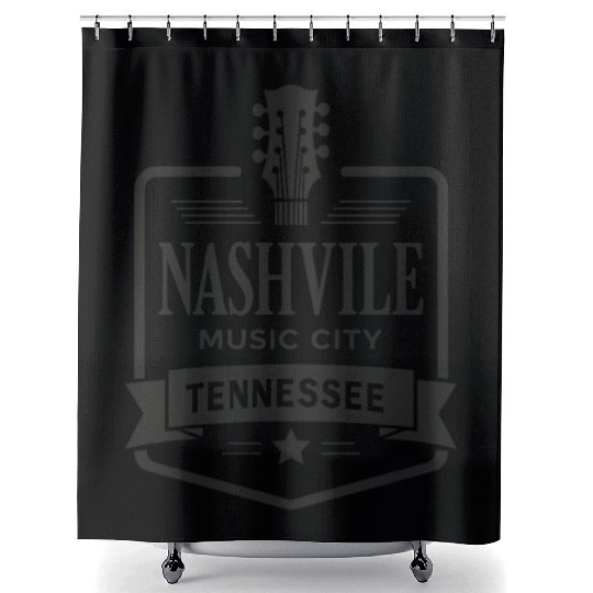 Nashville Music City Guitar Tennessee Shower Curtains