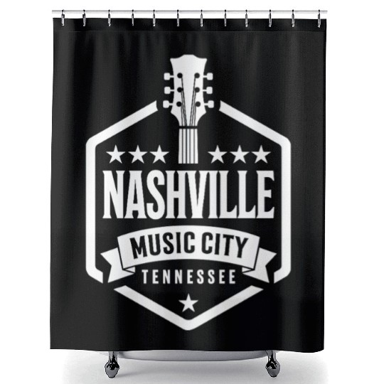 Nashville Music City Guitar Tennessee Shower Curtains