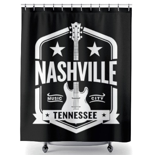 Nashville Music City Guitar Tennessee Shower Curtains