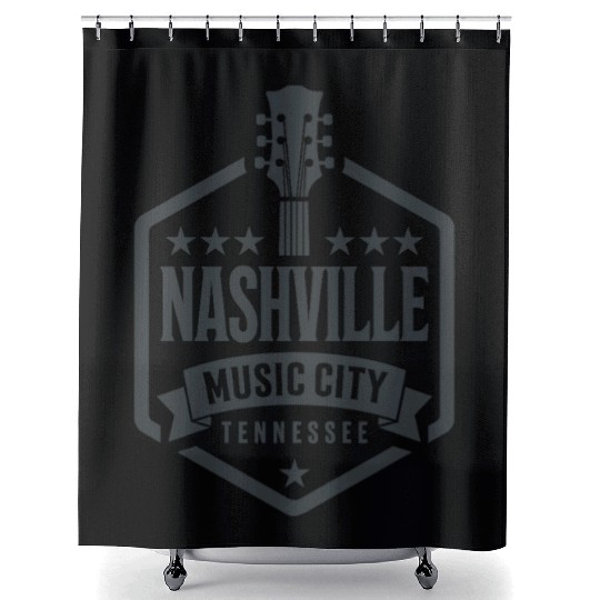 Nashville Music City Guitar Tennessee Shower Curtains