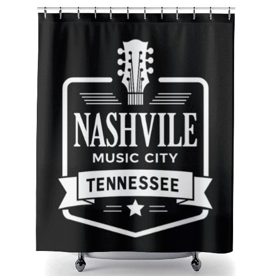Nashville Music City Guitar Tennessee Shower Curtains