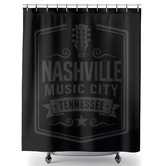 Nashville Music City Guitar Tennessee Shower Curtains