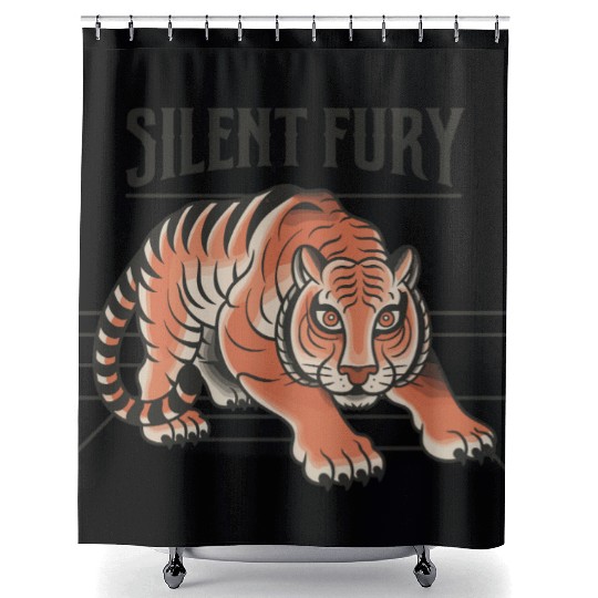 Silent Fury Tiger Shower Curtains