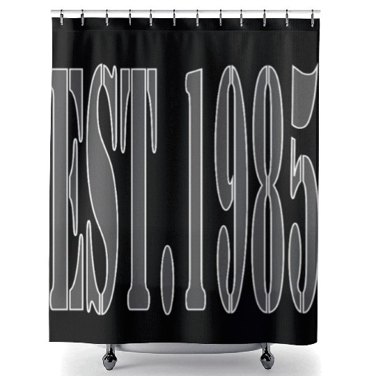 EST. 1985 Gray Edition Shower Curtains – Timeless Vintage