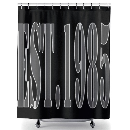 EST. 1985 Gray Edition Shower Curtains – Timeless Vintage
