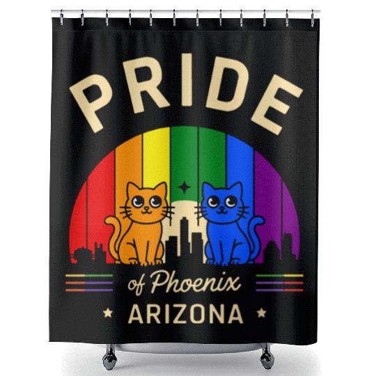 Pride of Phoenix City Arizonna USA Rainbow Flag Shower Curtains
