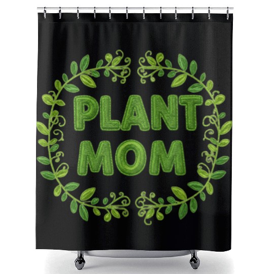 Plant Mom Floral Wreath Design Shower Curtains