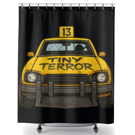 Compact Demolition Derby Design Wreck Event Racing Shower Curtains