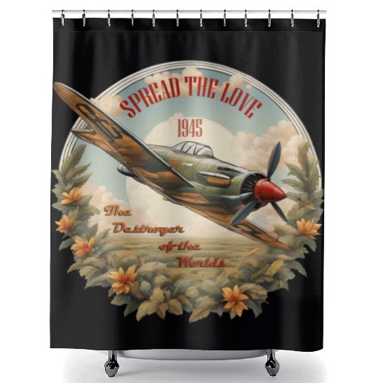 vintage aircraft Shower Curtains