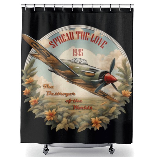 vintage aircraft Shower Curtains