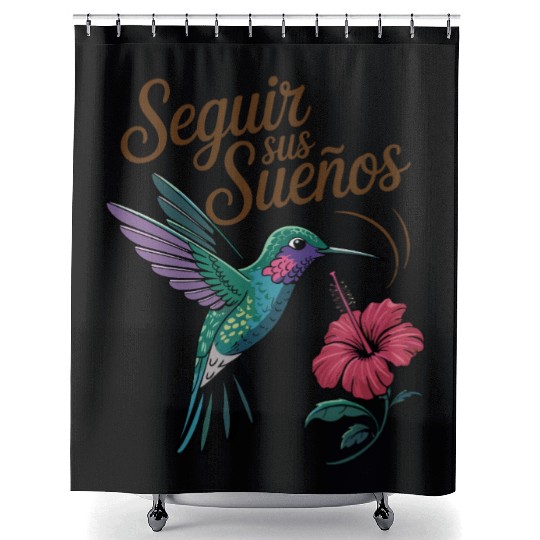 Seguir Sus Suenos Follow Your Dreams Hummingbird Shower Curtains