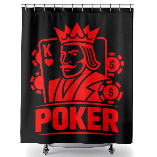 Poker King of Hearts Design Vector One Color Shower Curtains