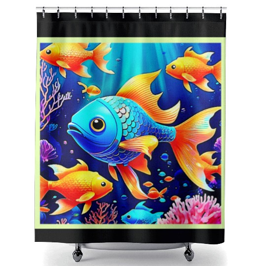 Fantasy Fish Swim Design Shower Curtains