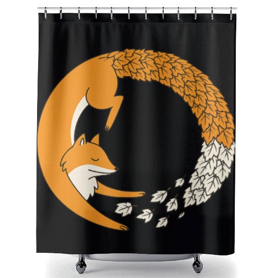 Fox Circle Shower Curtains