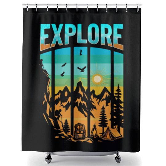 Apex Ascent: Embrace the Untamed Horizon Shower Curtains