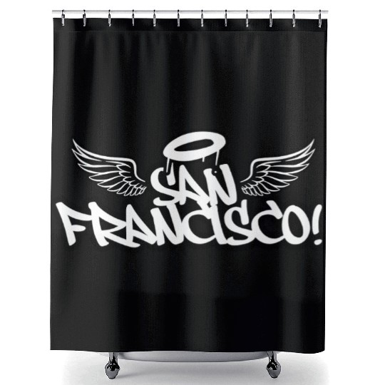 San Francisco Graffiti Wings Shower Curtains